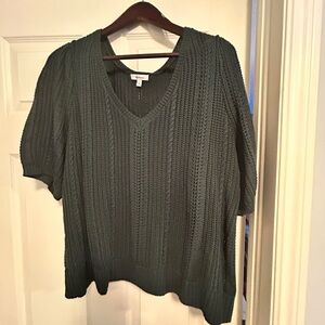 Reitmans Dark Green V-Neck Sweater